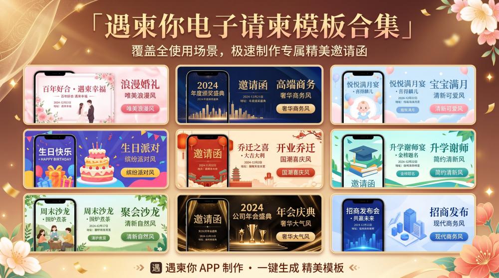 2026电子喜帖一键生成｜各类宴请邀请，3分钟搞定不费脑